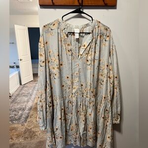 Loose Floral Mini Dress